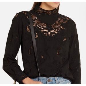 ★NWT Sea New York Embroidered Long Sleeve Top Black US4★
